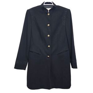 80s Vintage Escada Margaretha Ley Pure New Wool Embroidered Coat EU40 Medium